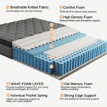 ENSHUI 12/14 Inch Hybrid Mattress Twin Full Queen King – Bed In A Box With Gel Memory Foam And Pocket Springs For Pressure Relief, Cool Breathable Sleep And Edge Support – Medium Firm, Durable, Fiberglass-Free And Odorless Mattress, Ideal For All Sleep Positions And Gift-Ready Comfort - 12 inch - Xem 8