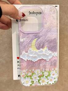 花月彩绘防摔软硅胶手机壳适用于 16/15 XR/7/8/16 Pro Max/13/13 Pro Max/14 Pro Max、S25/S25 Plus/S25 Ultra、A16/A36/A26/A56 系列 - 彩色 - 查看 2