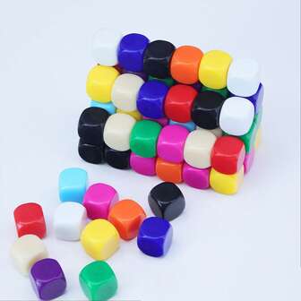 50 dadi di colore solido, dadi a 6 facce per giochi da tavolo, dadi sciolti da 16 mm per feste e giochi da tavolo (colori casuali)