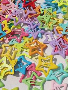 20个/10个/6个彩色星形油滴侧夹刘海发夹，可爱女童款 - 彩色 - 查看 2