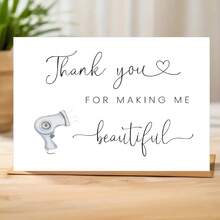 1 张优雅婚车感谢卡 - 感谢您让我看起来更美丽，并捕捉我们特别的时刻。适合摄影师和婚礼供应商。5*7 英寸，带厚信封。 - 駝色 - 查看 8