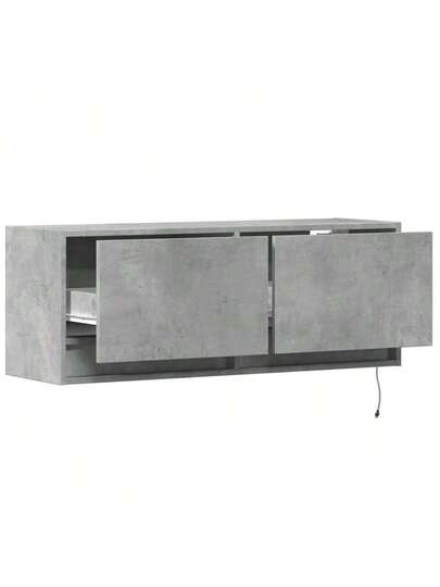 VidaXL TV Wand Unit LED Lighting 100x31x35 Cm Concrete Grijs view 9