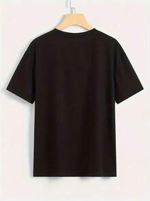 DurableTexas Longhorn Pattern T-Shirt, Crew Neck, Short Sleeve T-Shirt Suitable For Men, Women, And Teens- Black With Burnt Orange Accents, Perfect For Outdoor Activities And Daily Wear, Sports Fan Apparel Football Themed Clothing T-Shirt With - 黑色 - 查看 2