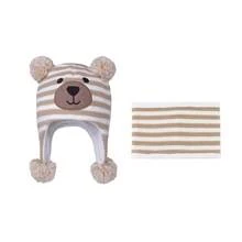 Baby Hat Scarf Set Winter Toddler Beanie Warm Infant Scarves Ears Earflap Hats For Baby Boys Girls