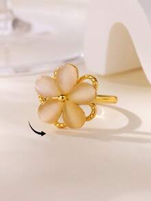 1 PC Luxury Crystal Snowflake Rings For Women Rotatable Fidget Anxiety Adjustable Ring Anti Stress Fashion Jewelry Christmas Gift