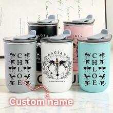 1 cană de ou personalizată de 350 ml, inspirată de Fourth Wing - Pahar personalizat Basgiath War College - Cadou pentru fanii Xaden Riorson și Violet Sorrengail Dragon Rider - Cană din oțel inoxidabil pentru iubitorii de cărți fantastice - Izolată cu perete dublu - Perfectă pentru cafea și ceai