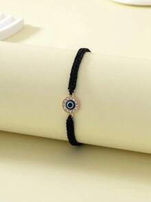 1pc Unisex Adjustable Crystal Demon Eye Bracelet - Black 2 - 查看 3