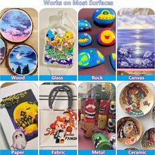 Acryl-Farbstifte mit Doppelspitze in 36 Farben, Farbmarker, Acrylmarker für Felsmalerei, Holz, Glas, Kunststoff, Stoff, Keramik-Malset, Bastelbedarf für Erwachsene