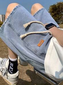 Men's Summer Thin Denim Shorts  Casual Pants Boys Loose Large Size Five-Point Pants Men - 彩色 - 查看 8