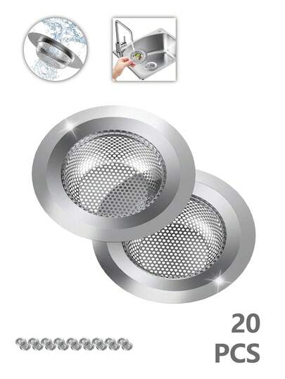 Kitchen Sink Strainer, Kitchen Sink Filter, 20/10/6/4/2PCS Stainless Steel Sink Drain Strainer, Large Wide Rim 4.5" Diameter, Kitchen Sink Basket Strainer Food Catcher For Most Sink Drains