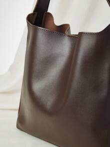 New Slouchy Style Cylinder Bag Vintage Shoulder Crossbody Bag With Large Capacity Tote Bag, Minimalist Style Women Bag, Business Casual Woman Bag Perfect For Office Business And Work, Retro Inspired Vintage Bag For Women Winter Gifts - Coffee Brown - View 3