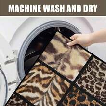 1pc Pink Leopard Area Rugs, Cute Animal Print Soft Low Pile Rug For S Room And Dorm, Non-Slip Backing, Machine Washable, Bohemian Decor,Non-Slip Low Pile Flannel Decor Rugs, Machine Washable Indoor Rug With Black Binding Rug, Suitable For Dining Room, Bedroom Home Office Laundry Kitchen(31*20in/16*48in/18*60in/84*60in) - Color -3 - View 10