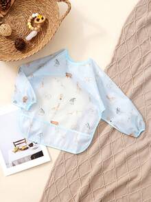 1 Stück Langarm-Schürze, leicht zu reinigende Essens-Lätzchen, Polyester-Überzieher-Schürze zum Füttern, Malen und sauberen Mahlzeiten, Kinderzubehör für 6-36 Monate