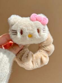 Sanrio 1 件三丽鸥 Hello Kitty 优雅蝴蝶造型秋冬毛绒发夹，粉色和棕色毛绒 KT 猫卡通设计，最佳礼物，适合送给女朋友 - 彩色 - 查看 9