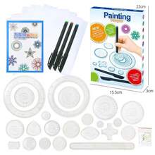 1 Stück kreative Spirographen Zeichenlineal mit Vorlagenplatte, Mal- und Schreibwerkzeug für Kinder, Preis & Geschenk Büro, Schule, Zeichnen, Studenten, Stifte, Schreibwaren, Jungen, Mädchen, Schulmaterial, Spielzeug für Jungen, Spielzeug für Mädchen, Kinderspielzeug - Verschiedenfarbig - Übersicht 12