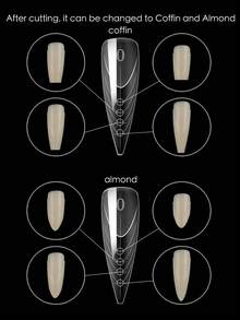 150pcs New Stiletto Nails French Line Insert Capsule Ongle Reverse Popits Dual Top Form Transparent Extended Nail Dual Form Tips For Salon - Clear - View 6