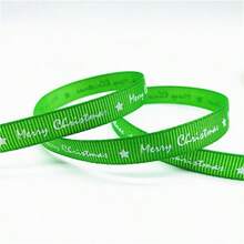 5yards 10mm Christmas Ribbon Printed Christmas Polyester Ribbon For Handmade Design Christmas Decoration Gift Packing