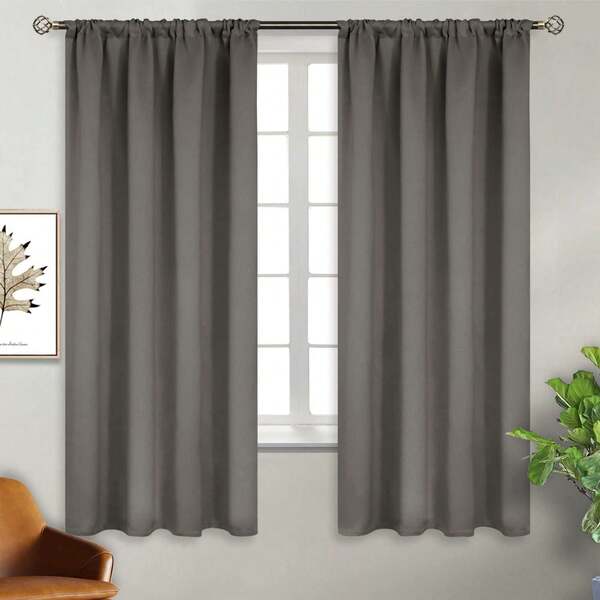1pc Light-Blocking & Heat-Insulating Curtain Fabric (Rod Pocket Hanging Style) Light-Blocking, And Noise-Reducing – Suitable For Christmas And Halloween Decorations. It Is Ideal For Bedrooms, Living Rooms And Other Spaces,Room Decor