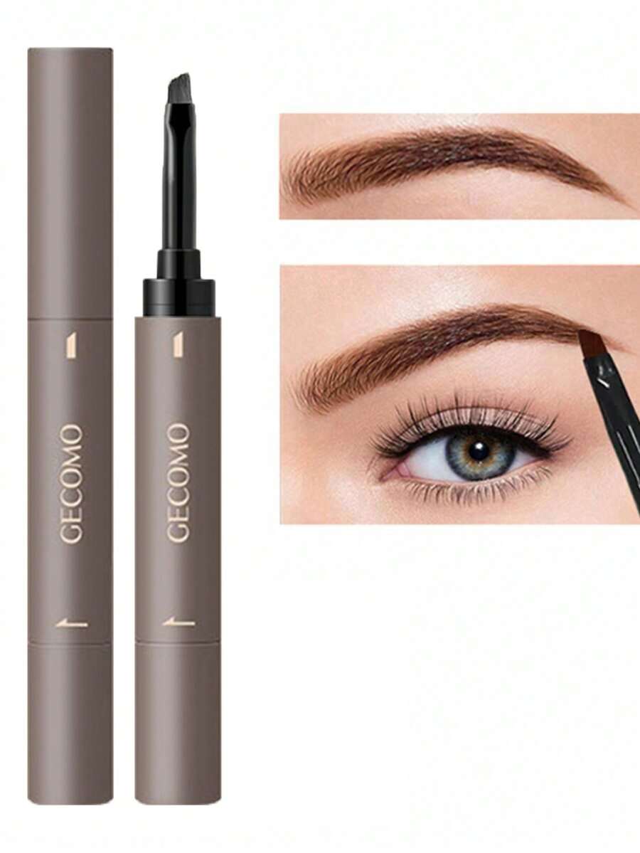 1 Piece Double-Ended Eyebrow Pencil With Brush, Waterproof & Sweatproof, Smudge-Proof & Transfer-Proof