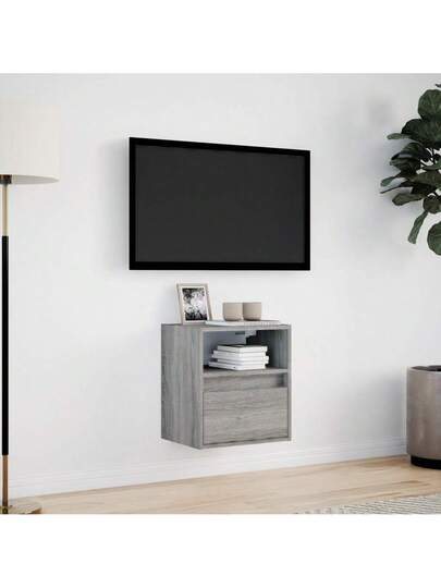 VidaXL TV Wand Unit LED Lighting 41x31x45 Cm Grijs Sonoma view 3