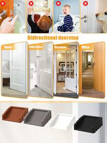 1/3/5个装防撞双面门挡 - 创意防风磨砂塑料门楔，防止手指受伤，适用于家庭和办公室，乔迁礼物 - 彩色 - 查看 6