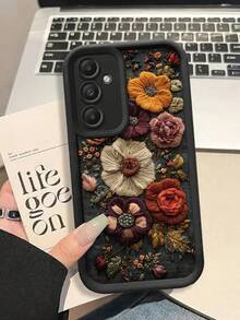 New Textured Thick Anti-Drop Fluffy Floral Painted Phone Case Protective Cover Compatible With IPhone/ Galaxy Smartphones,International Version, Not The Domestic Version - Multicolor - View 3