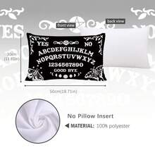 MEMNUN 1个/2个装神秘通灵板图案黑色印花涤纶抱枕套（不含枕芯），尺寸：11.81*19.71英寸（30*50厘米）/15.75*23.62英寸（40*60厘米），单面印花，日常装饰腰枕套，适用于沙发、床、客厅、卧室、汽车、办公室、酒店等场所，四季皆宜，是馈赠亲朋好友的完美礼物。 - 彩色 - 查看 10
