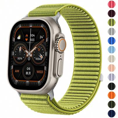 Nylon Braided Sport Strap Compatible With Apple Watch Band 10 42 46MM Bracelet Compatible With Apple Watch 9 8 7 6 5 4 SE Ultra 2 49mm 46 45 44 42 41 40 38mm