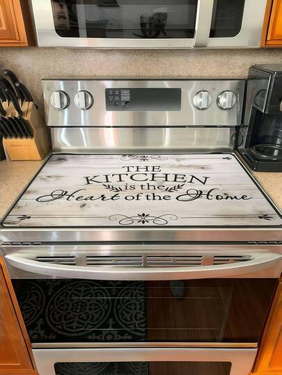 1pc 20.5*28.5 Inch Electric Stove Mat, Gas Stove Top Protector Pad, Heat Resistant, Scratch Resistant, Highly Absorbent, Anti-Slip, Easy To Clean, Protects Stove Surface For Electric, Induction, Ceramic Cooktop