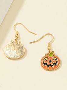 1 Paar Öltropfen Spinnen, Schwarze Katze, Totenkopf, Kürbis Ohrringe zum Anhängen