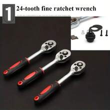 46pcs Car Repair Kit: Ratchet Torque Wrench, Wrench, Screwdriver, Socket Kit - Perfect For Motorcycle And Car Repair, Home Maintenance, Black - 46 in1 - View 8