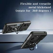 Compatible With Redmi A5 4G (Length: 171mm) / POCO C71 4G Phone Case, With Sliding Camera Lens And Stand - Black - View 3