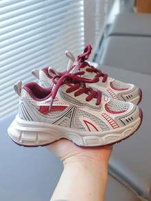 1 Pair Kids' Mesh Breathable Sports Shoes, Low-Top Running Sneakers For Boys & Girls, Fashion Lightweight Student Shoes, Suitable For Spring, Summer, Autumn, Winter