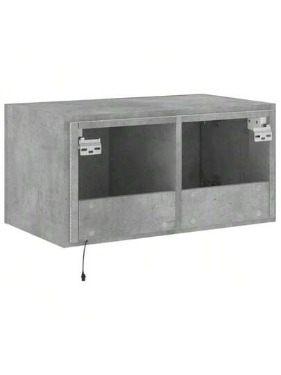 VidaXL TV Wand Unit LED Lighting 60x35x31 Cm Concrete Grijs view 11