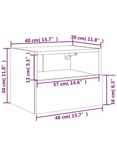 VidaXL TV Wand Units Pcs 40x30x30 Cm Processed Wood Concrete Grijs view 2
