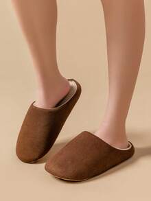 Sandal Rumah Wanita Sederhana, Sol Lembut Anti Selip, Sandal Kamar Tidur Ringan & Nyaman, Musim Semi/Musim Gugur - Coffee Brown - View 5
