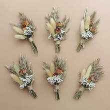 12 Pcs Boho Dried Flower Bouquet Mini Wedding Handmade Dry Flowers Decor For Vase Crafts DIY Photo Boutonniere For Men Floral Plant For Bridesmaid Gift Birthday Decor And Autumn Decor Items
