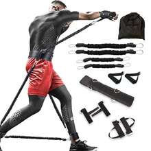 150 Lbs Heavy Duty Punch Resistance Bands Kit For Home Boxing/Kickboxing Training, Full Body Workout, Improve Power/Speed/Agility, 12-Piece Resistance Rings, Boxing Power Training Equipment, Suitable For Kickboxing, Indoor Fitness, Leg Training, Leg Training, Leg Training. - Black - View 3