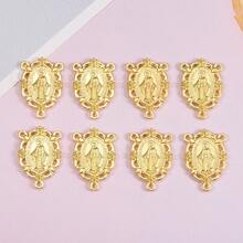 12pcs Religious Alloy Triple Hole Accessories, Gold And Silver Color, DIY Necklace, Bracelet, Jewelry - Multicolor - View 8