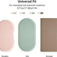 2 Packungen Baby Musselin Stubenwagen Laken, atmungsaktiv, elastisch, kuschelig, passgenau Baumwoll-Stubenwagen Matratzen Laken für Baby Jungen und -mädchen, passend für ovale und rechteckige Wiegen, 33"x17"