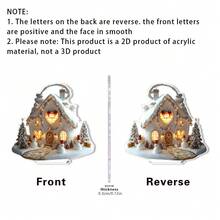 1/2 pièces Décorations de Noël en forme de chalet, Panneau de décoration de bureau en acrylique 2D, Décoration de chambre, salon et maison, à poser sur la table