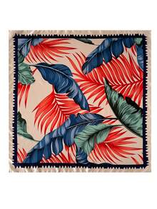 1條90cm Paisley圖案正方形圍巾，可作為日常圍巾、頭巾、或頭巾圍巾、髮箍、頭箍等使用，時尚裝扮必備品 - 彩色 - 查看 10