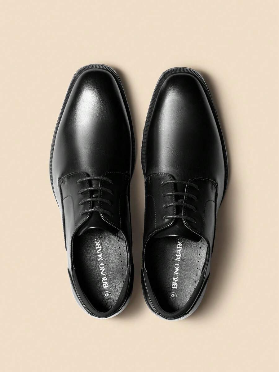 Mens Dress Shoes Oxfords Shoes For Men Business Derby Formal Wedding Office Work Black Shoes - 黑色 - 查看 1