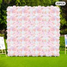 YUNRUX 20pcs Artificial Flowers Wall Roses Wall Backdrop Wedding Decor 40x60cm For Valentine's Day Decoration Party Wedding Engagement Anniversary Romantic