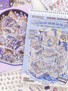 20张超大微型场景贴纸书，豪华卡通主题趣味创意素材DIY场景贴纸 - 彩色 - 查看 11