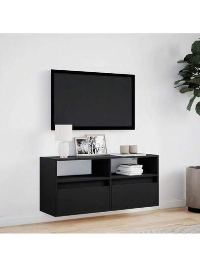 VidaXL TV Wand Unit LED Lighting 100x31x45 Cm Zwart view 4