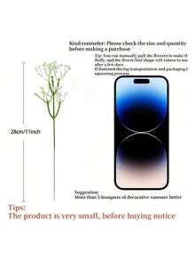 1/3/6/12/21/30/45 piezas Mini Flor Artificial de Respiración de Bebé de 28cm, Ramo de Flores Artificiales Realistas y Duraderas del Cielo Estrellado - Ideal para el hogar, exterior, oficina, jardín, boda, fiesta, decoración de tienda, así como ramos de novia, manualidades DIY