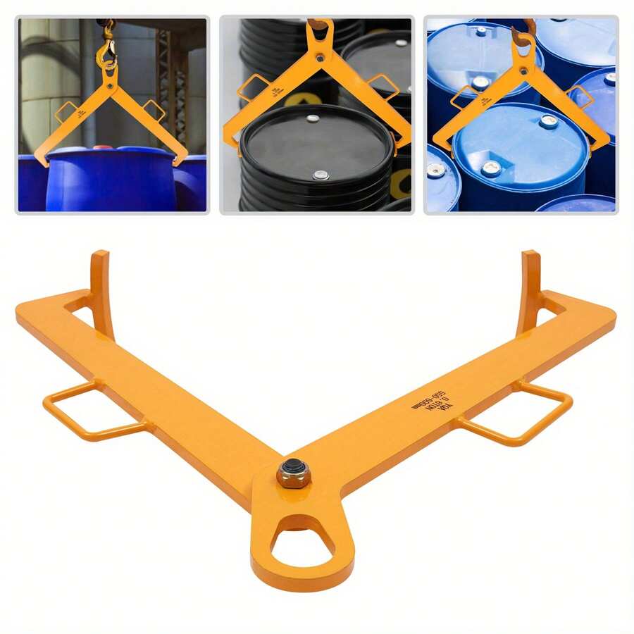 YUNRUX New Yellow Vertical Drum Clamp, Barrel Lift Drum Lifter, Oil Barrel Lifting Plier, Max. Load Capacity: 0.6T/ 1322.77lbs CNCEST - Multicolor - View 1