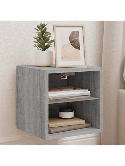 VidaXL TV Wand Units LED Pcs 30x28.5x30 Cm Grijs Sonoma Oak