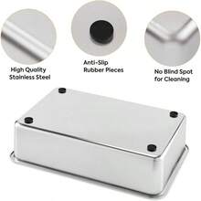 Large Stainless Steel Litter Box, Leak Proof 10.4 Inches High Sides Urine Litter Trapping, Comes With Litter Scoop, Non - Stick, Non - Slip, No Edges - Bạc - Xem 6